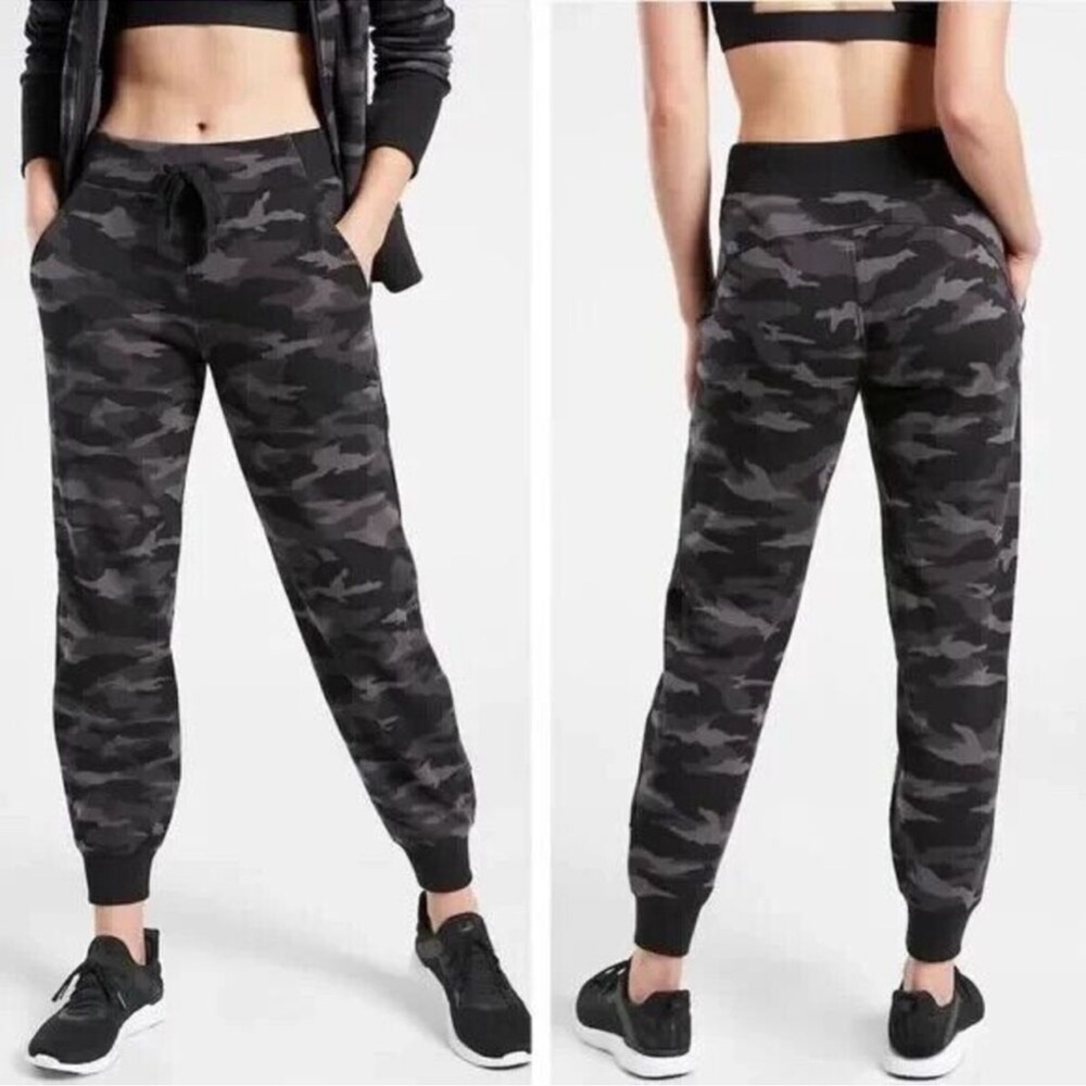 Athleta Black & Gray Camo Joggers